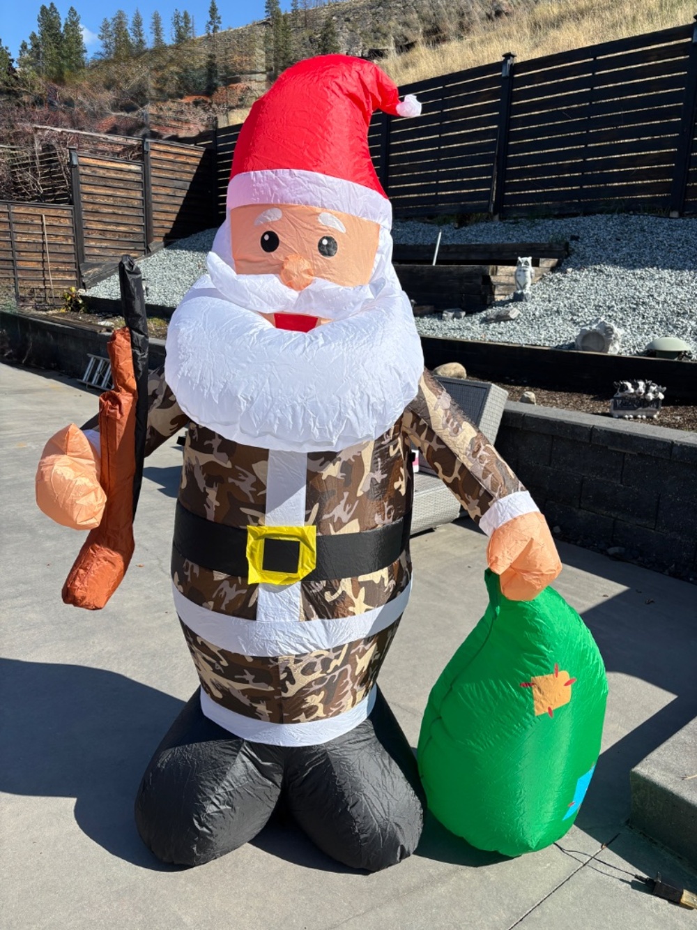 6-Foot Inflatable Camo Santa - Picture 1 of 4